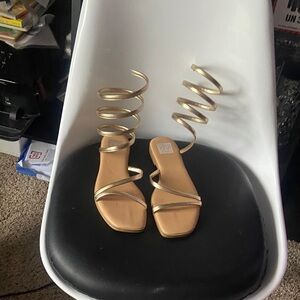 DV by Dolce Vita Gold Spiral Strap Sandals